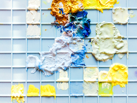Multi-colored oil paintsの写真素材