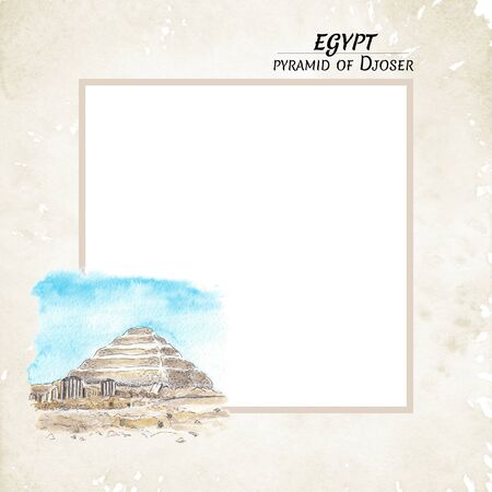 Mock up Egyptian Pyramid of Djoserの写真素材