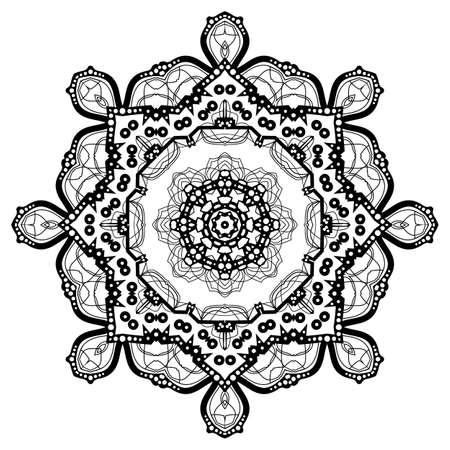Flower Mandala. Vintage decorative elements.のイラスト素材