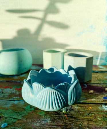 Concrete Lotus Candlestick