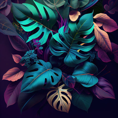 Tropical Monstera Plantsの写真素材