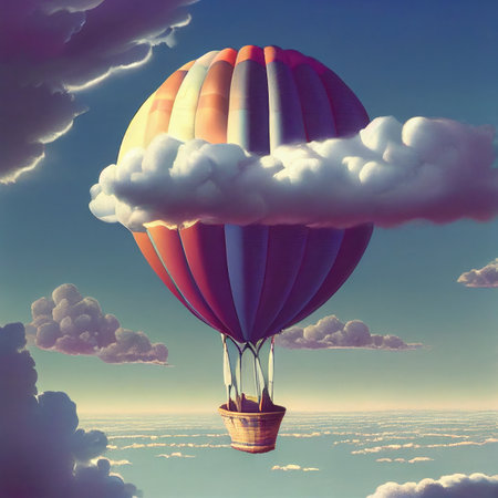 Fantasy balloon in the cloudsの素材