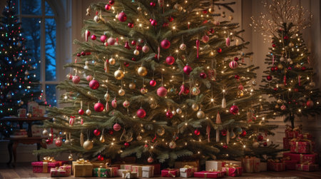Christmas tree with giftsの素材
