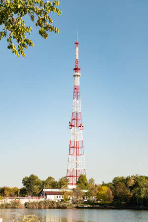 TV tower antenna city, sky cell tower