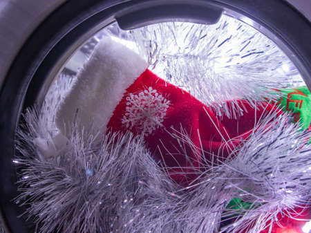 washing after the New Years holiday christmas decorations.の写真素材