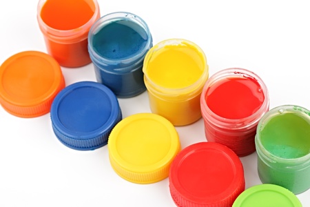 Set of paints for children isolated on a white background