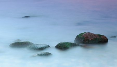 Baltic Sea coast, autumn, sunset. The picture was taken with a gradient filter and long exposure.の写真素材