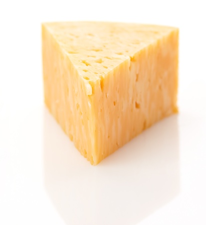 Marble Cheese, sliced ??on a white background.の写真素材
