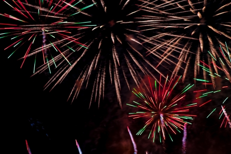 Fireworks on the dark sky during the night of the feast.
の写真素材