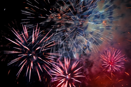 Fireworks on the dark sky during the night of the feast.
の写真素材