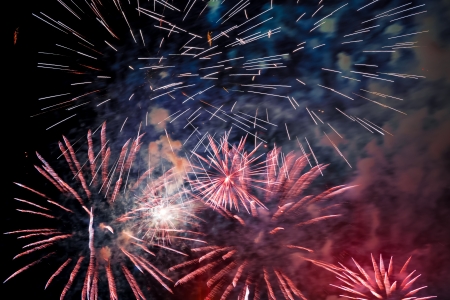 Fireworks on the dark sky during the night of the feast.
の写真素材