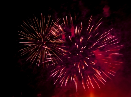 Fireworks on the dark sky during the night of the feast.
の写真素材