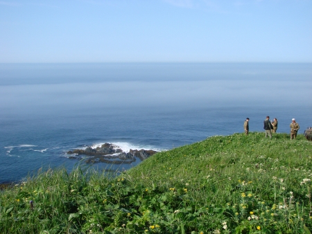 island Urup Steep coast in deep fogのeditorial素材