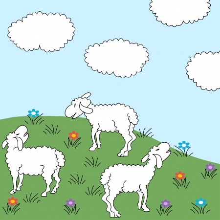 Sheep Meadowのイラスト素材