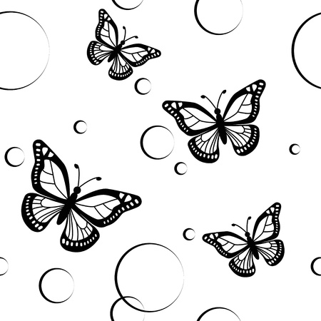 butterflies seamlessのイラスト素材