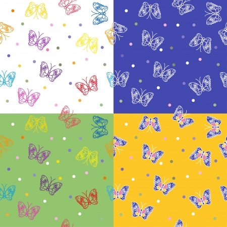 Four of seamless patternのイラスト素材