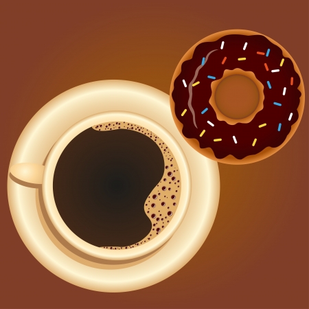 Coffee with Donutのイラスト素材