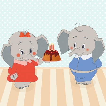 Birthdays elephantのイラスト素材