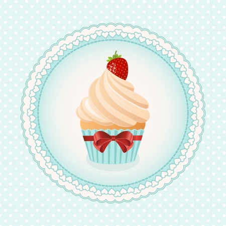 Cupcake on ventazhnom background - vectorのイラスト素材