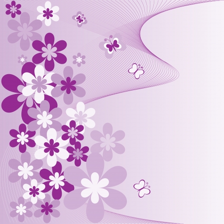 flowers on a purple background のイラスト素材