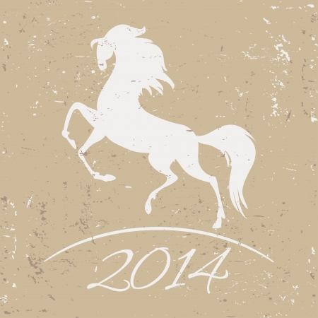 New Year symbol of horse - vector illustrationのイラスト素材