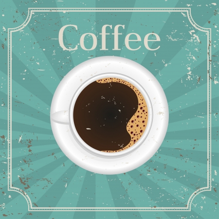 Cup of black coffee - vector illustration のイラスト素材
