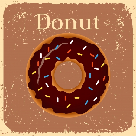 Donut on vintage background - vector illustrationのイラスト素材