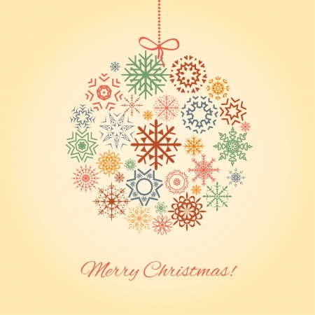 Retro Christmas ball - vector, illustrationのイラスト素材