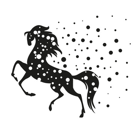 abstract black horse - vector illustrationのイラスト素材