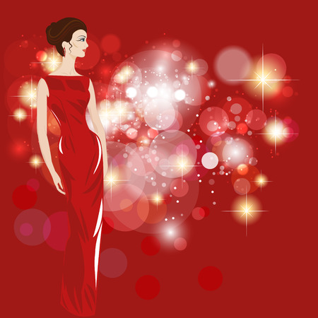 Women in evening dresses - Illustrationのイラスト素材