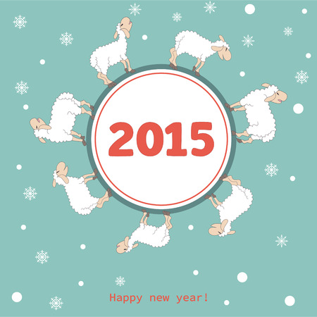 New year 2015 greeting card design - Illustrationのイラスト素材