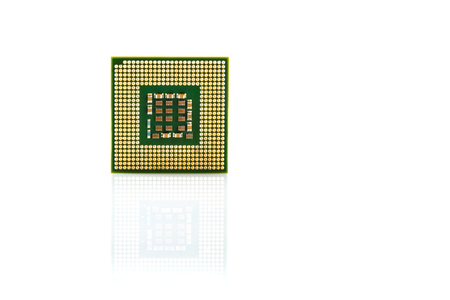 Computer processor isolated on white background.