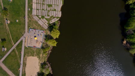 Top view of  urban city beach.の写真素材