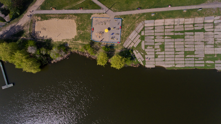 Top view of  urban city beach.の写真素材
