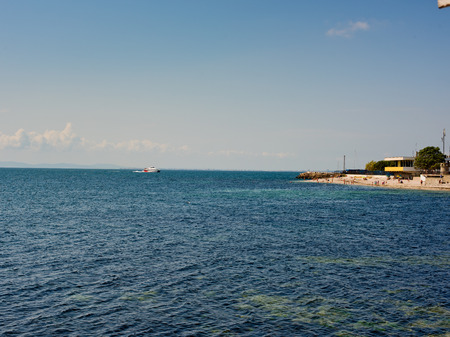 View of the embankment of the old town of Nessebar, Bulgaria.の写真素材