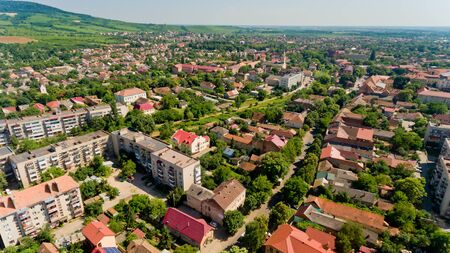 Aerial view of a typical european village.の写真素材