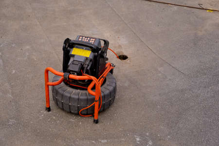 Portable camera for pipe inspection and other plumbing work.の写真素材