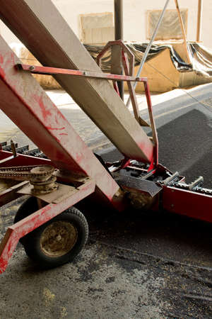 Special equipment for drying rape seeds. Close up.
