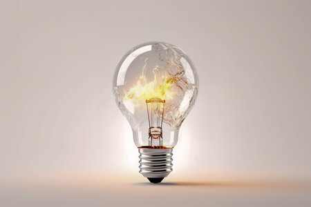 Electric light bulb on a white background. Generative AIの素材