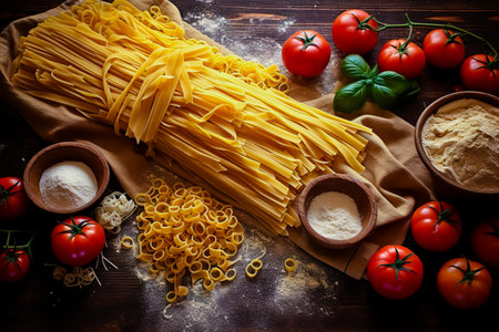 Authentic Italian pasta. Generative AIの素材