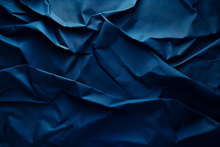 Crumpled Navy blue paper abstract shape background with space paper for text. Generative AIの素材