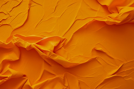 Crumpled Tangerine paper abstract shape background with space paper for text. Generative AIの素材