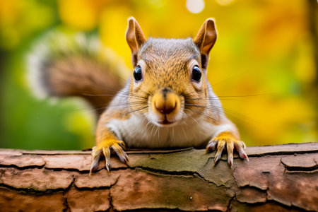 A cute squirrel in the wild.の素材