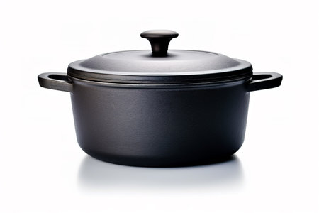 A pot with a lid on a white background. Generative AIの素材