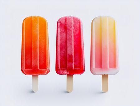 Various ice cream on white background. Generative AIの素材