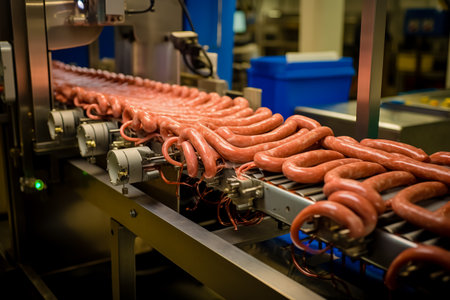 A robotic sausage - making conveyor.の素材