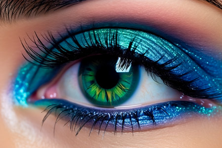Beautiful female eyes with bright make-up.の素材