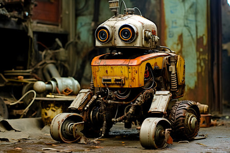 Robot repair shop. The machines of the future.の素材