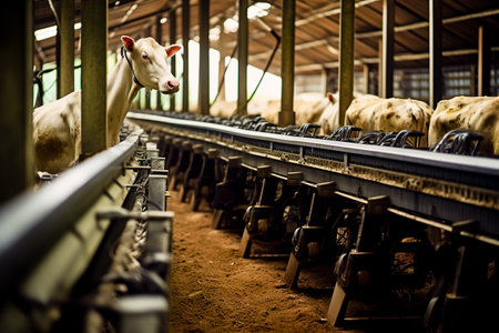 Robotic feed conveyor on the farm.の素材
