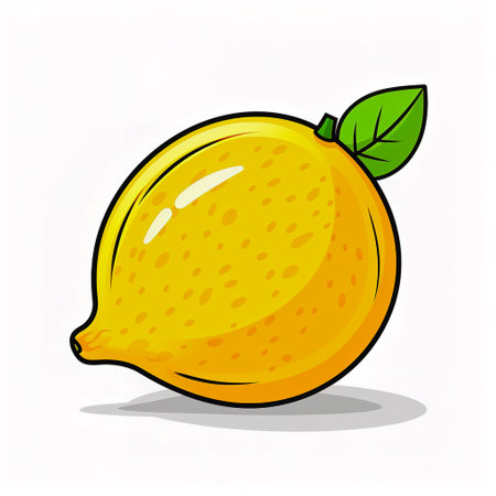 Sticker design with an lemon on white background.の素材